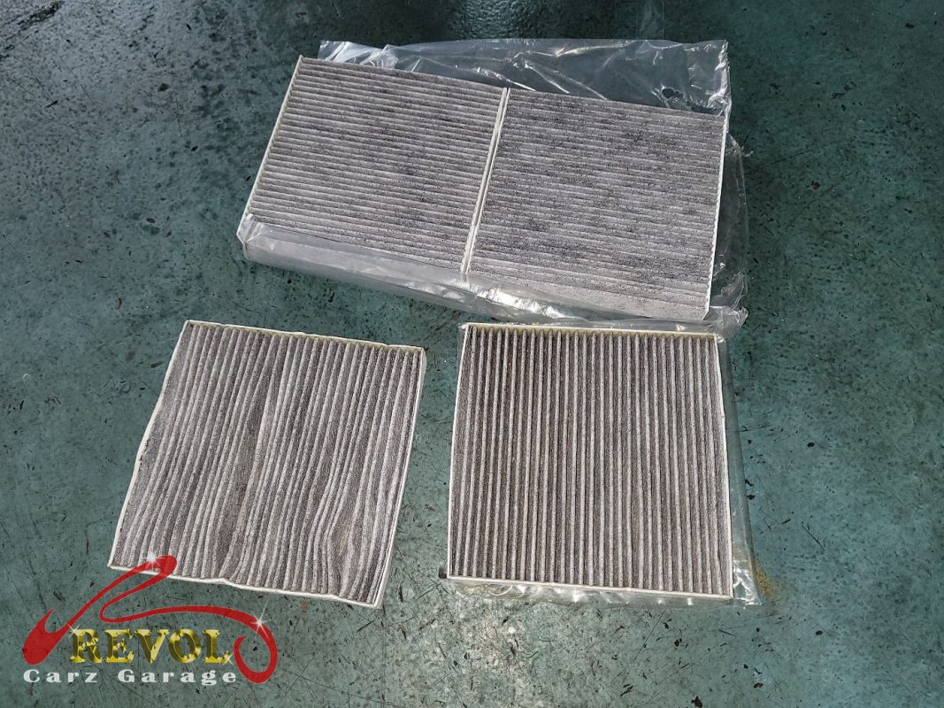The air and cabin filters replaced during the service.