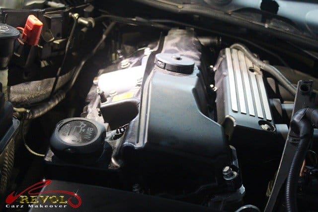 The engine opened up to reach the valve gear.