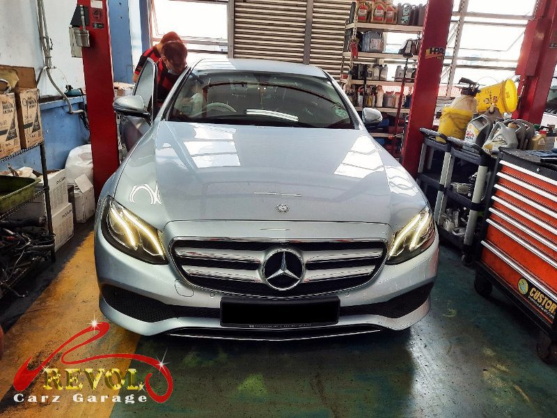 The new genuine Mercedes-spec fuel flap lock unit fitted and tested with the central locking.