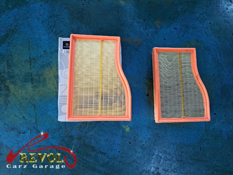 The air and cabin filters replaced during the service.