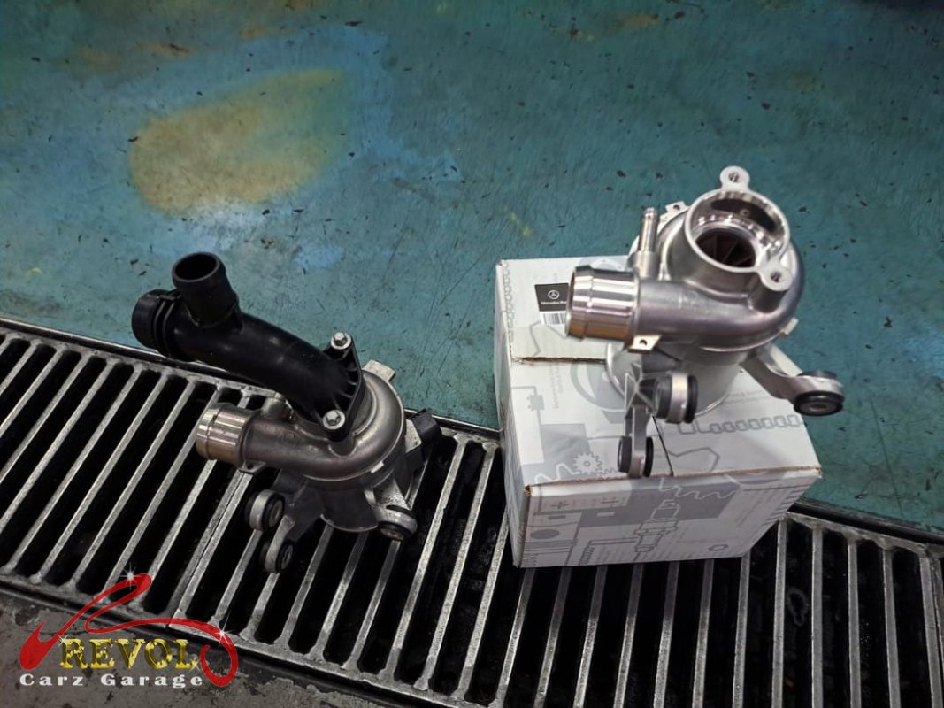 The new Mercedes-spec coolant pump module ready to fit.