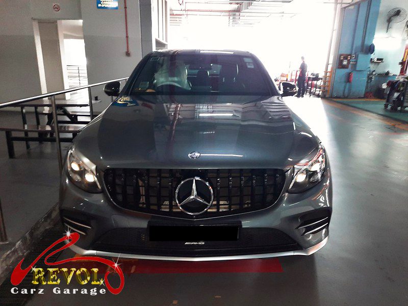 Mercedes-AMG GLC 43 parked at the workshop for routine servicing.