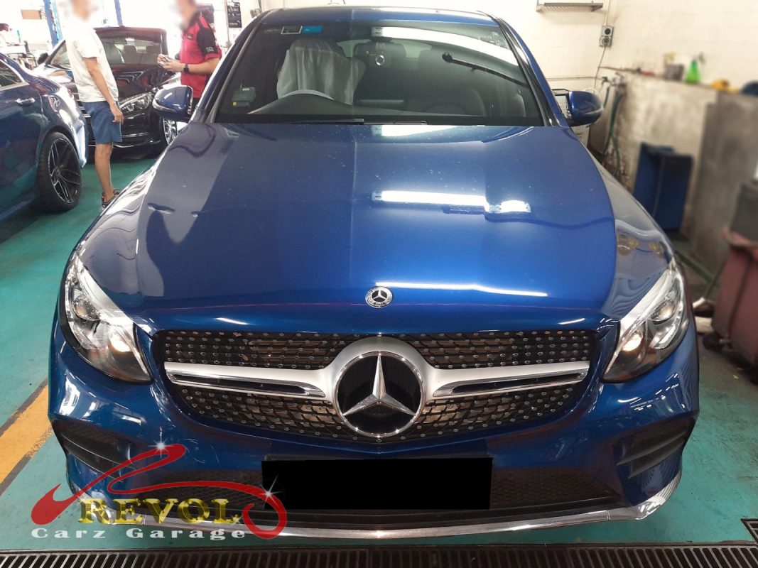 Mercedes-Benz GLC250 parked at the workshop, in for engine mount inspection.