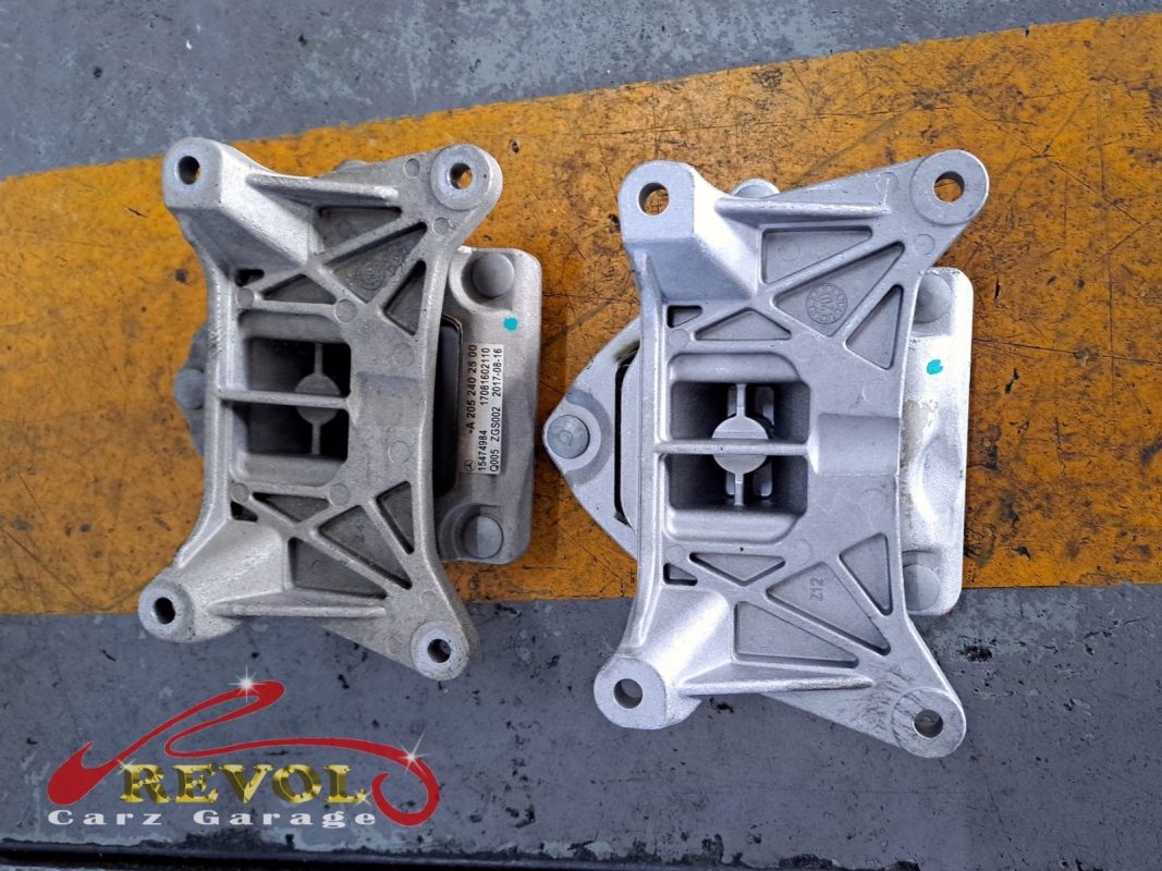 The new Mercedes-spec engine and gearbox mounts ready to fit.