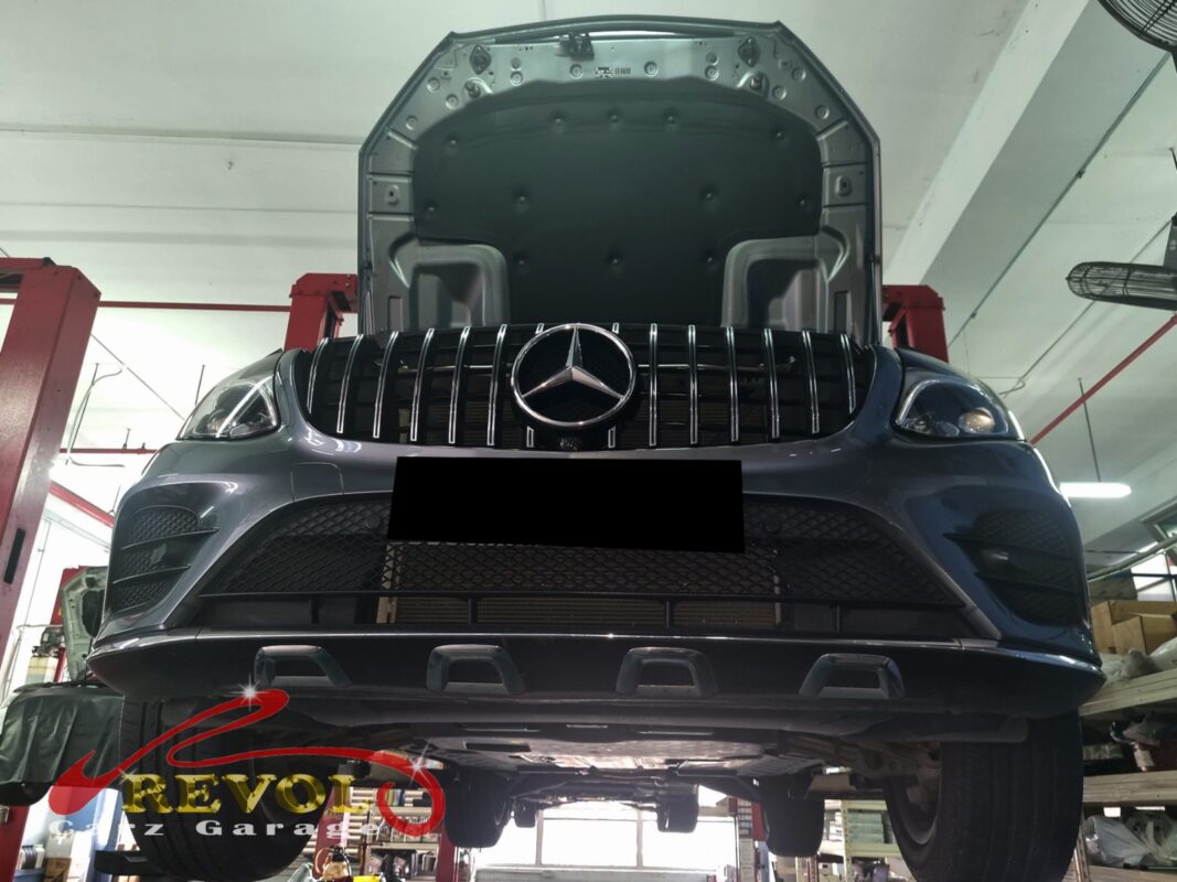 The engine oil and filter changed on the Mercedes-Benz GLC250.