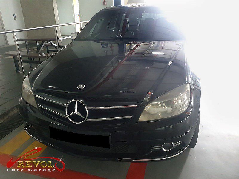 Mercedes-Benz C180 parked at the workshop for a service and starter motor work.