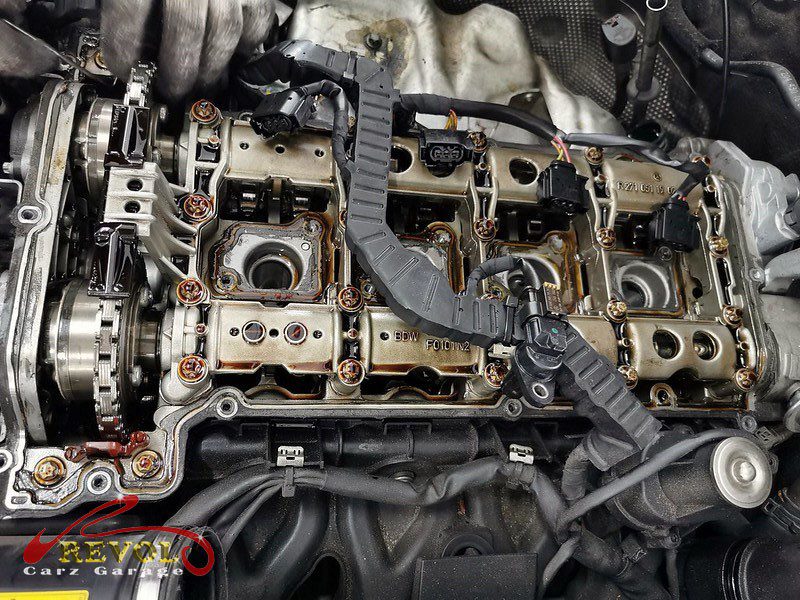 The engine oil and filter changed on the Mercedes-Benz C180.