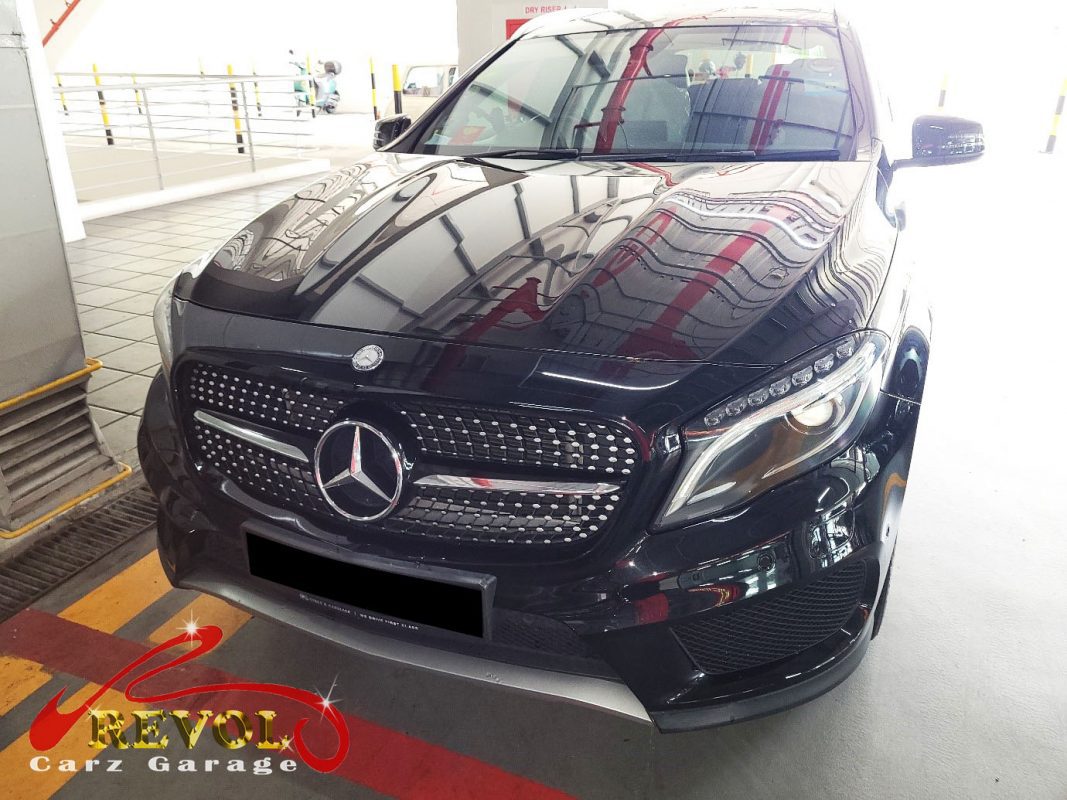 Mercedes-Benz GLA200 parked at the workshop, in for front brake inspection.