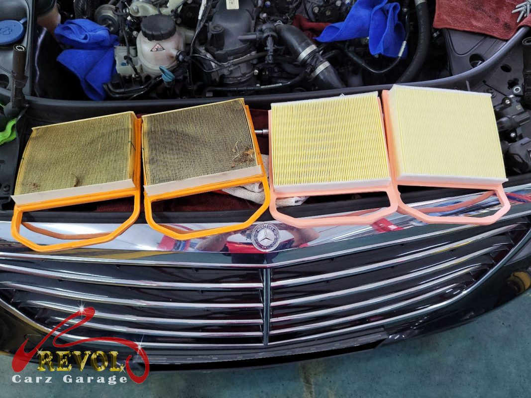 The air and cabin filters replaced during the service.