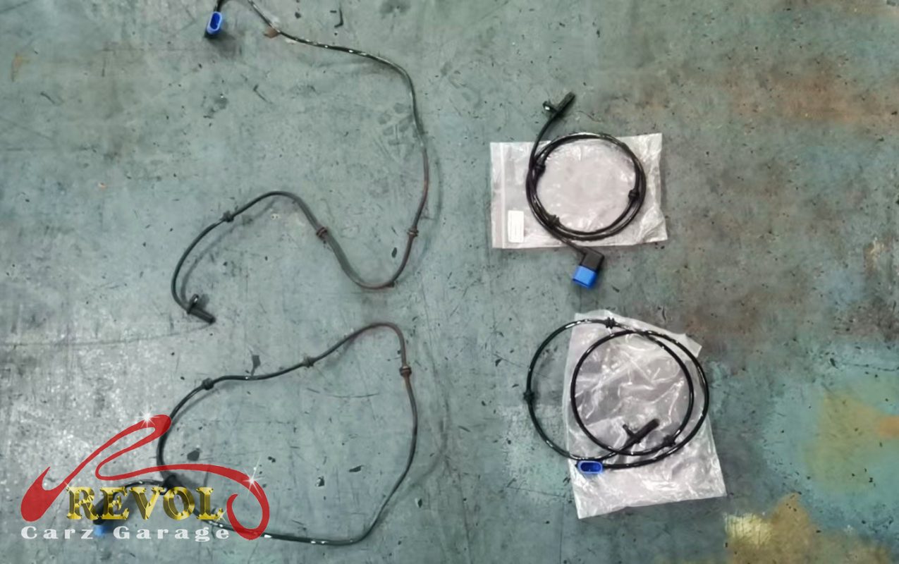 The old ABS sensor removed from the rear hub.