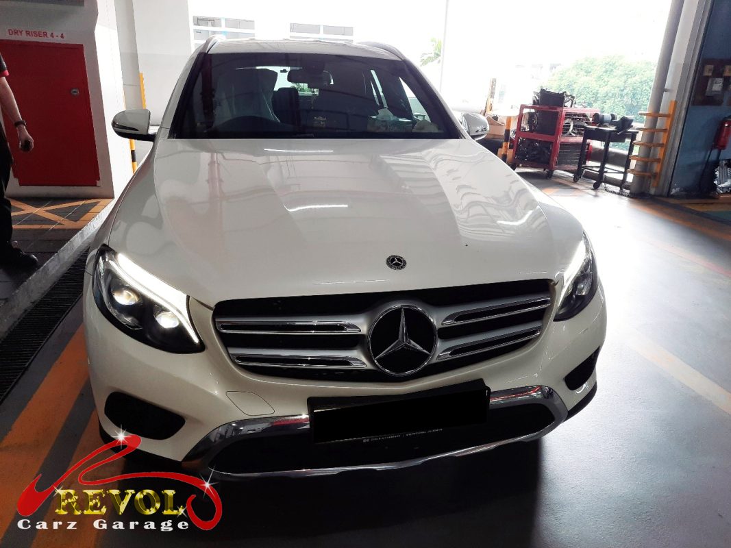 Mercedes-Benz GLC200 parked at the workshop, in for engine and gearbox mount replacement.