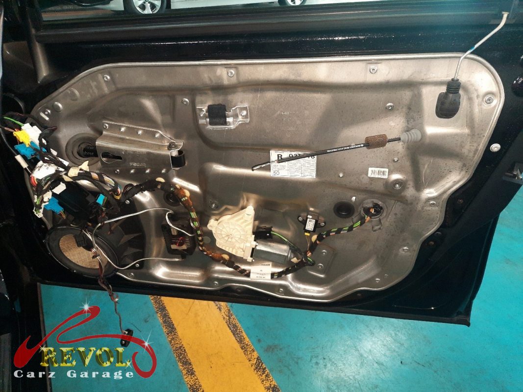 The old worn window motor removed.