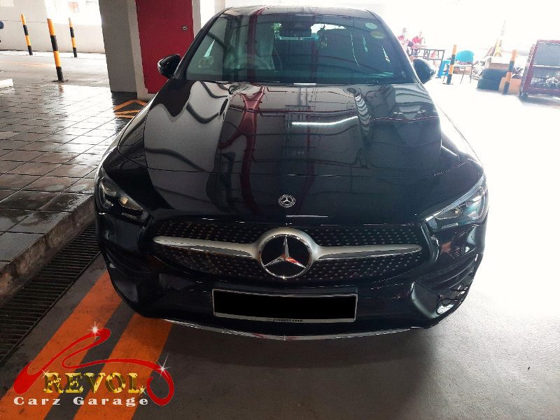 Mercedes-Benz CLA180 parked at the workshop, in for a battery and charging diagnosis.