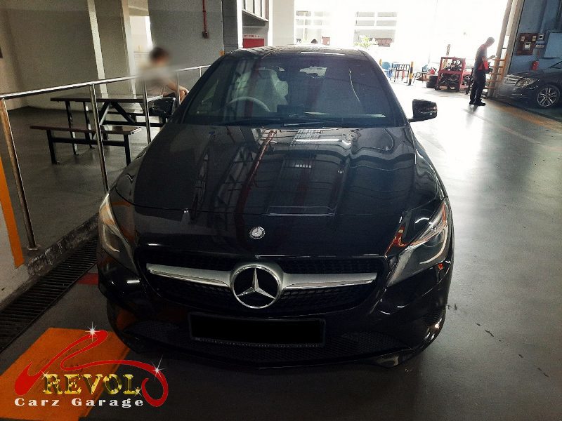 Mercedes-Benz CLA200 parked at the workshop, in for an ABS sensor diagnosis.