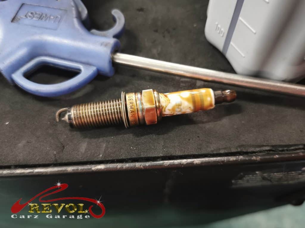 Mercedes-Benz E200 at the workshop, in for a misfire.