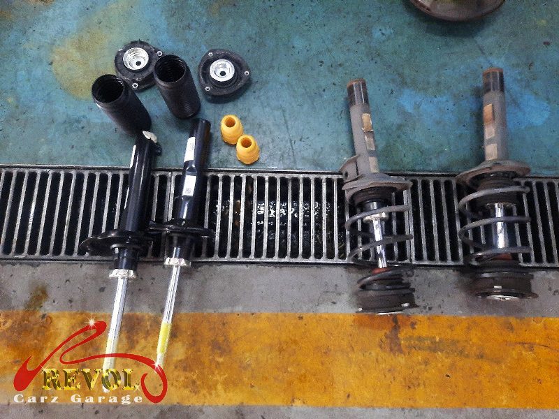 The new VW-spec front struts ready to fit.