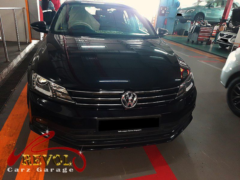 Volkswagen Golf parked at the workshop, in for an ABS sensor diagnosis.