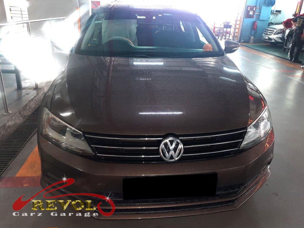 Volkswagen Jetta parked at the workshop, in for a coolant leak diagnosis.