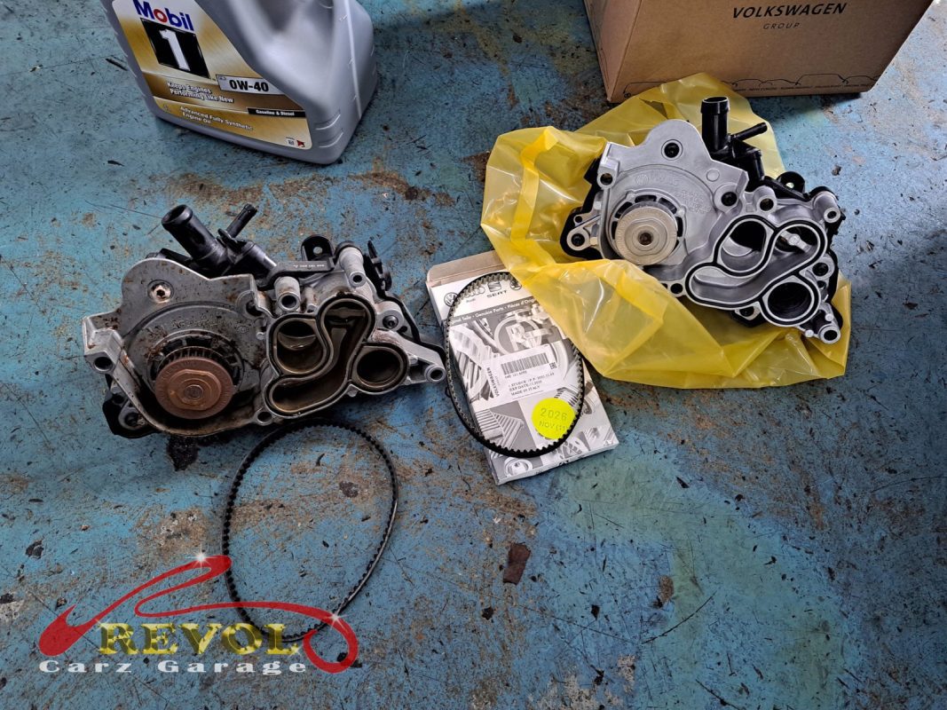 The new VW-spec coolant pump module ready to fit.