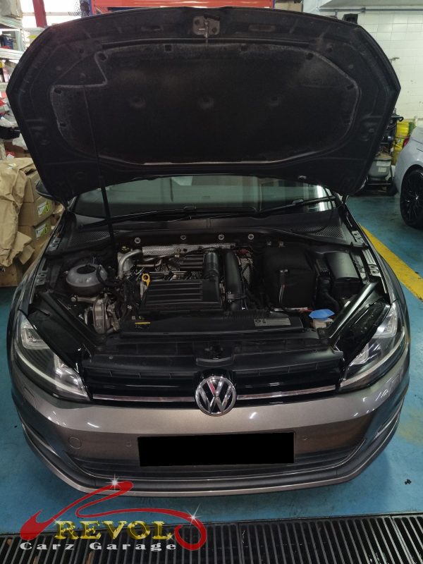 The AC system checked on the Volkswagen Golf with the compressor noisy.