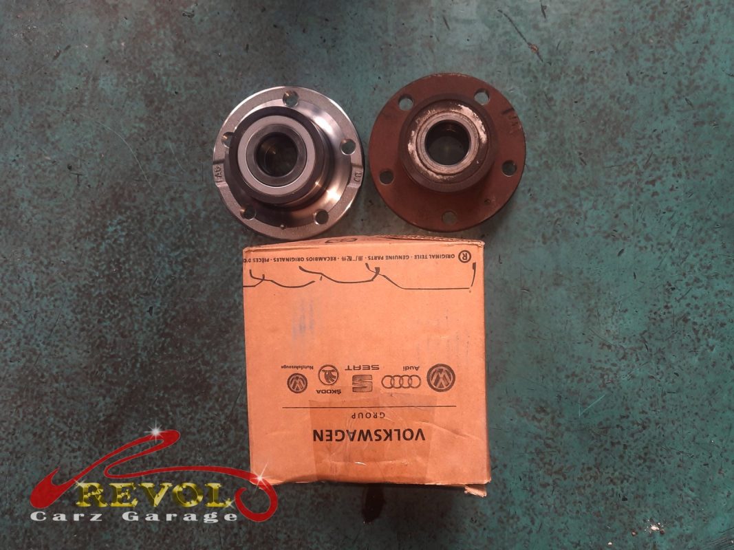 The new VW-spec hub bearing unit ready to fit.