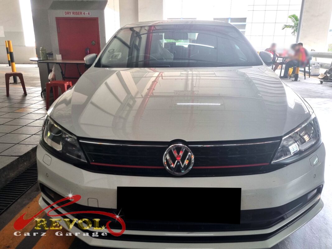 Volkswagen Jetta parked at the workshop, in for fuel pump inspection.