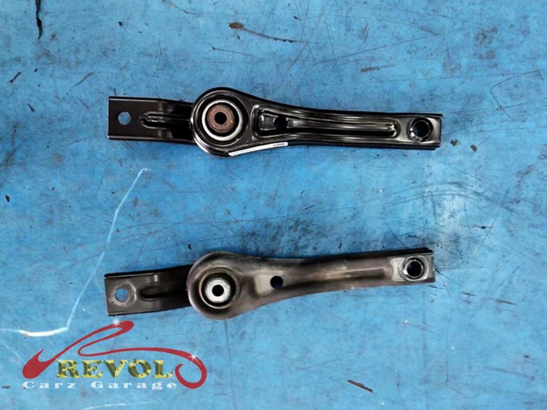 The drivetrain settled on the new mounts and aligned in the bay.