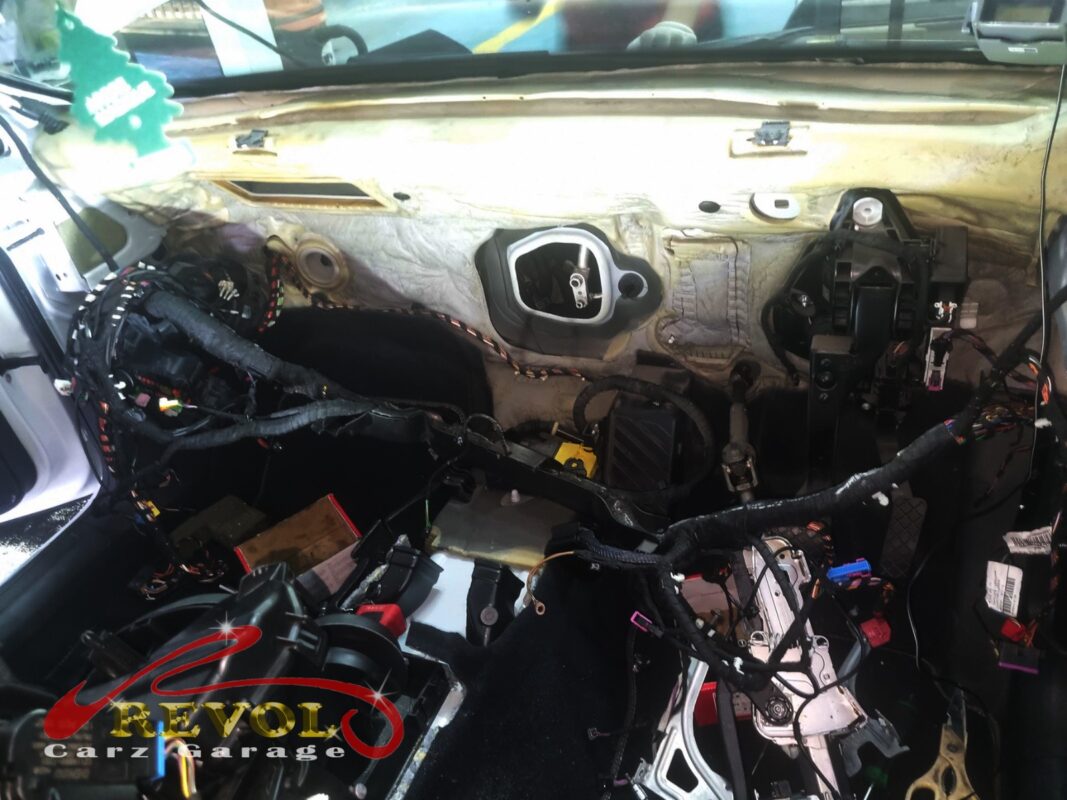 The old evaporator cooling coil removed from behind the dash.