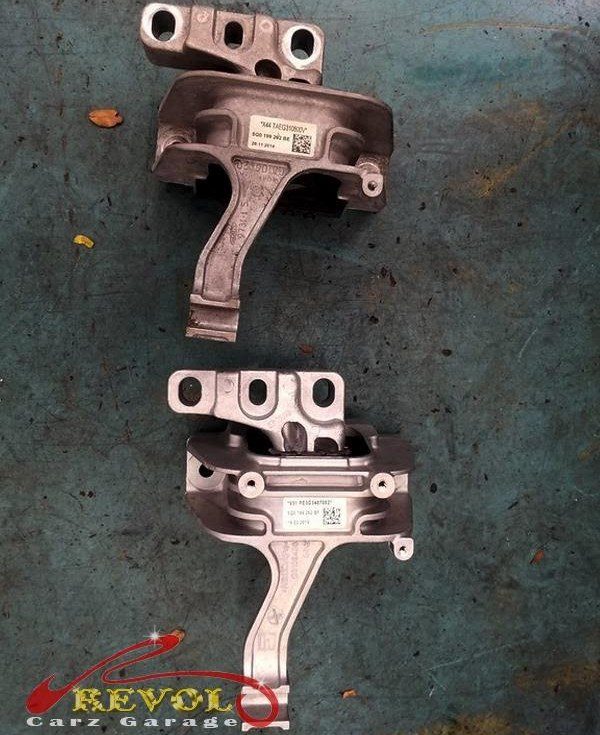 The drivetrain settled on the new mounts.