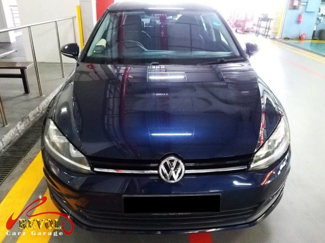 Volkswagen Golf parked at the workshop, in for an ABS sensor diagnosis.