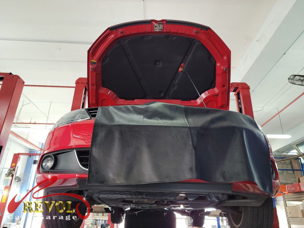 The engine oil and filter changed on the Volkswagen Jetta.