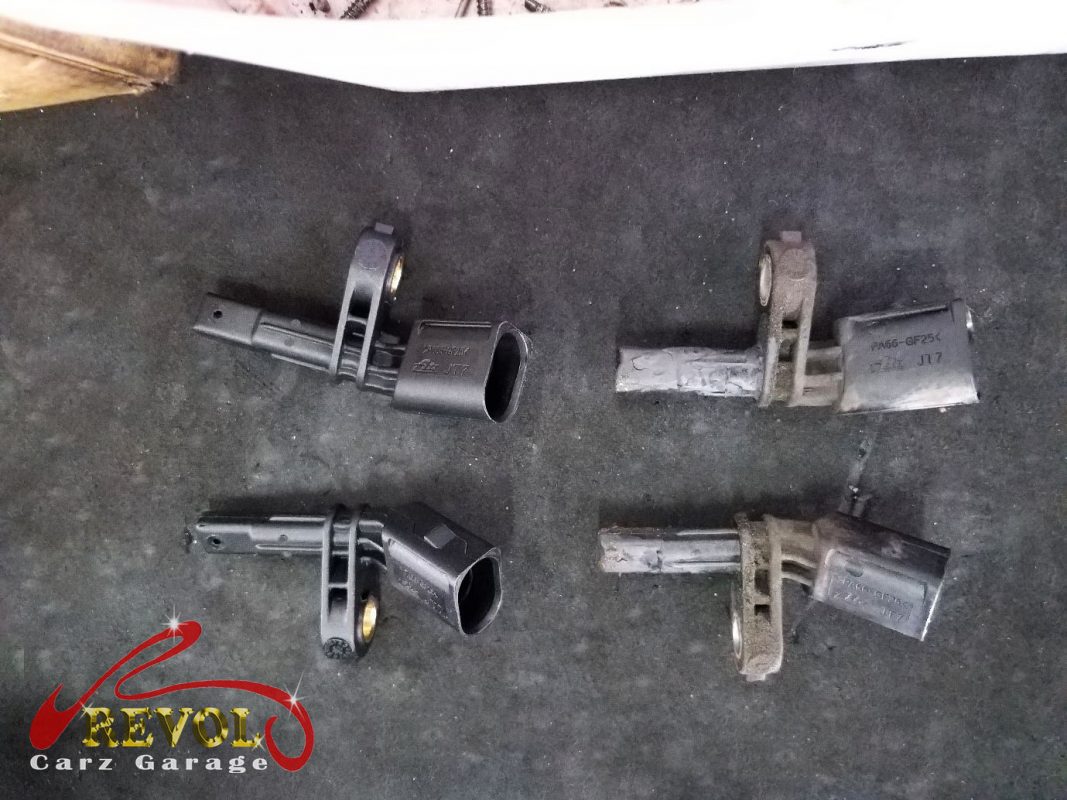 The new genuine VW-spec wheel speed sensor ready to fit.