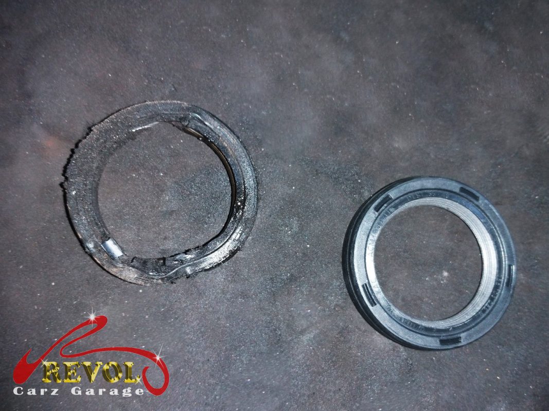 The bits in the way removed for access to the crank seal.