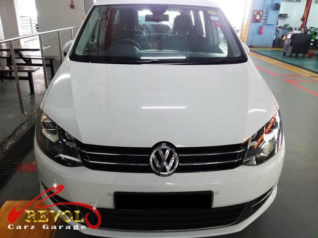 Volkswagen Sharan parked at the workshop, in for an ABS sensor diagnosis.