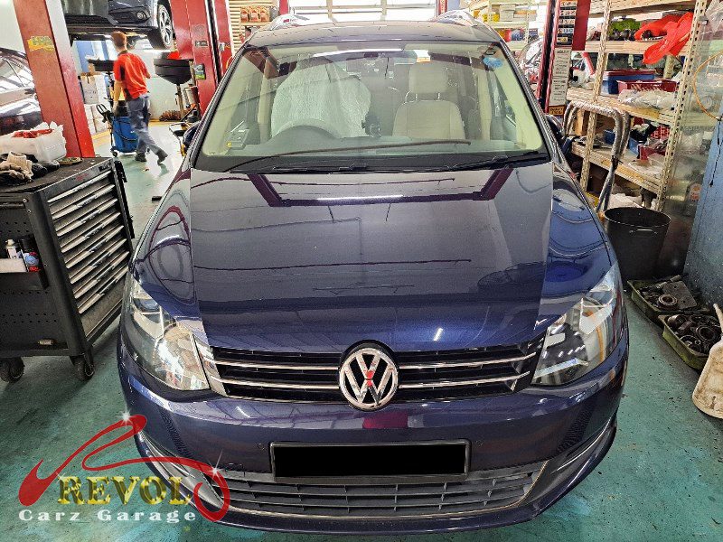 Volkswagen Sharan parked at the workshop, in for a turbo boost diagnosis.