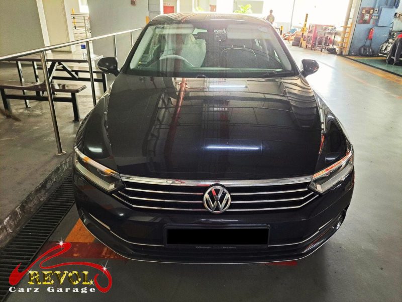 Volkswagen Passat parked at the workshop, in for an ABS sensor diagnosis.