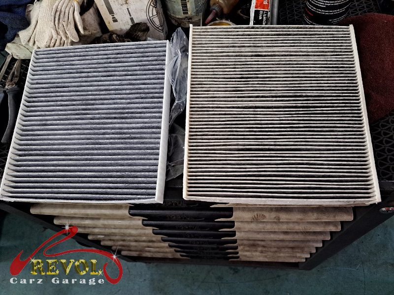 The air and cabin filters replaced during the service.