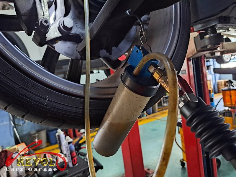 The belts, hoses and underbody inspected.