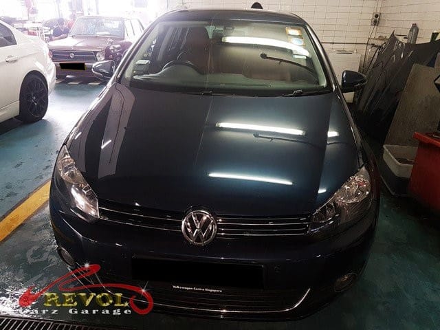 Volkswagen Golf at the workshop, in for a second opinion on ABS and gearbox repairs.