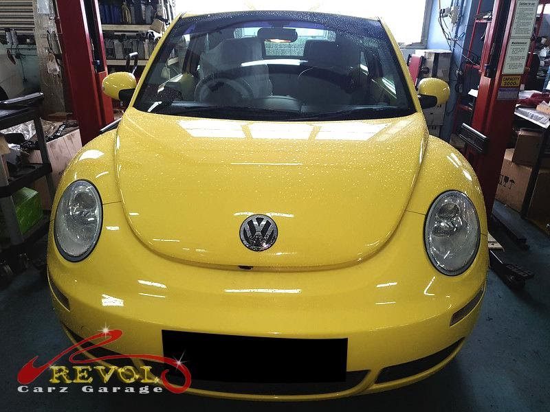 Volkswagen Beetle at the workshop, in for an intermittent power loss.