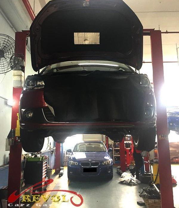 Volkswagen at the workshop, in for an engine overheating problem.
