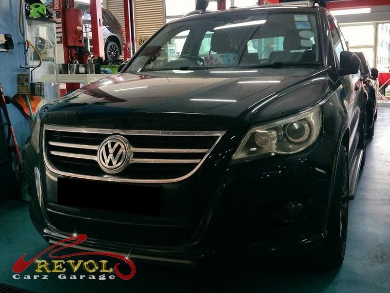 Volkswagen Tiguan at the workshop for a regular service.