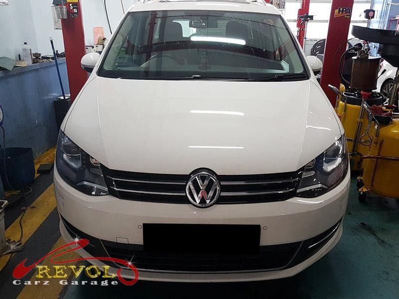 Volkswagen at the workshop, in for a front suspension noise.