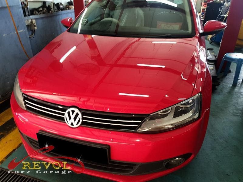 Volkswagen Jetta parked at the workshop, in for a misfire diagnosis.