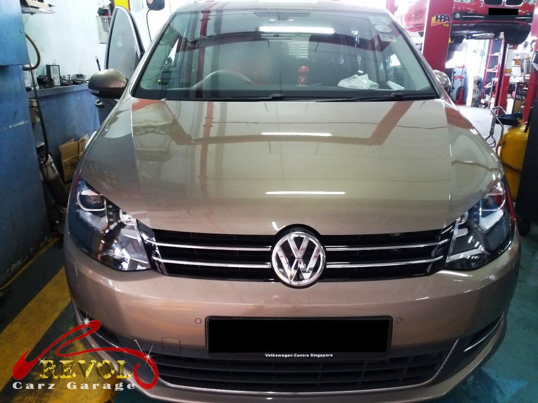 Volkswagen Sharan parked at the workshop, in for aircon compressor inspection.