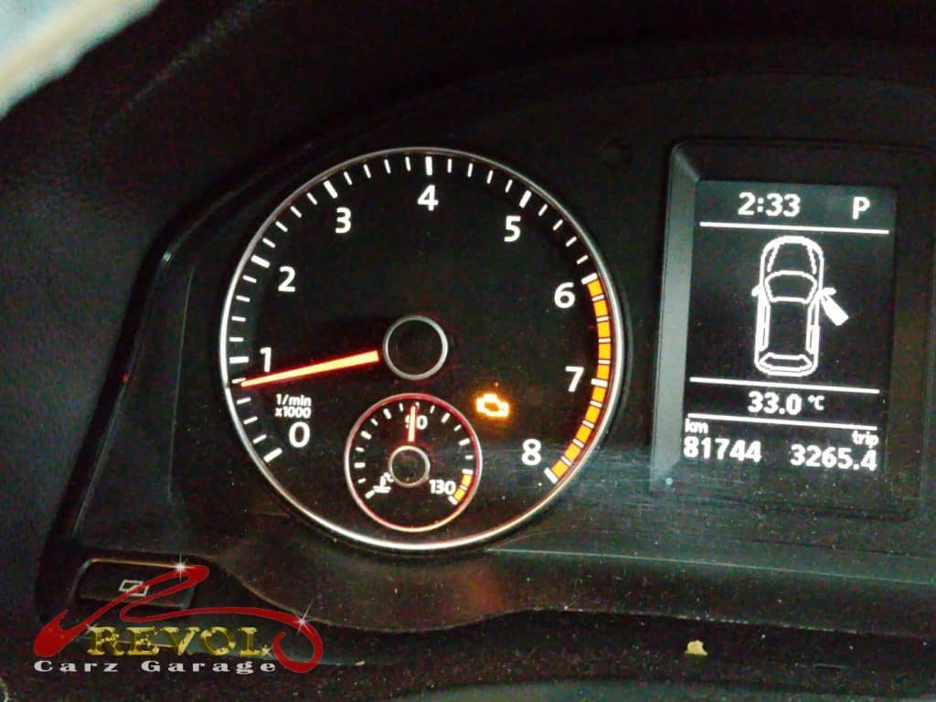The Volkswagen Scirocco scanned, showing the fault codes.