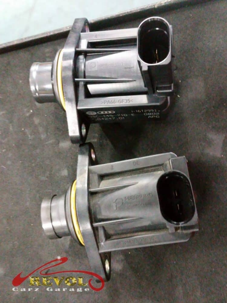 The new genuine VW-spec turbo boost pressure valve ready to fit.