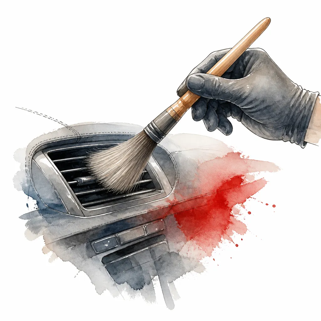 Watercolour close-up of a slim soft detailing brush.
