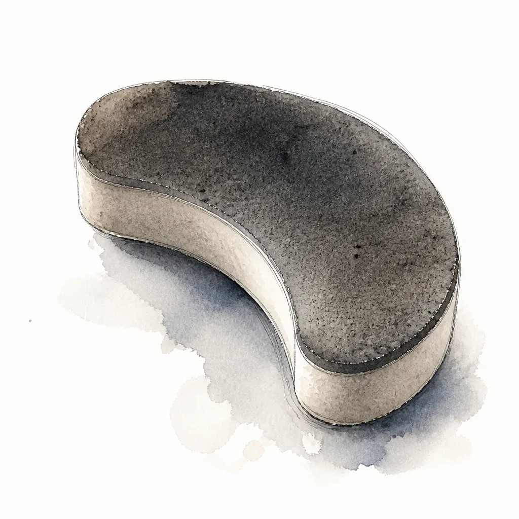 Watercolour close-up of a curved foam tyre dressing applicator.