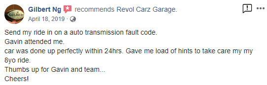 Facebook recommendation praising Revol Carz Garage's Mercedes diagnostics